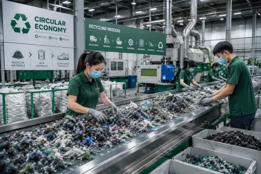 Recycled composite shoe material production line
